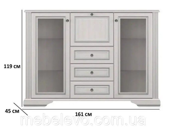 комод-витрина с баром Вайт 2w3s1b (1610х450 h-1195мм) Гербор X9009600 фото