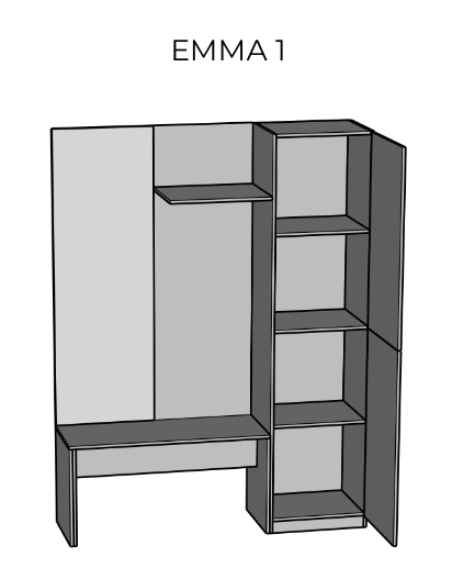 прихожая Эмма-1 Дуб артизан Мир Мебели (1500х400 h-1980мм) X5126700 фото