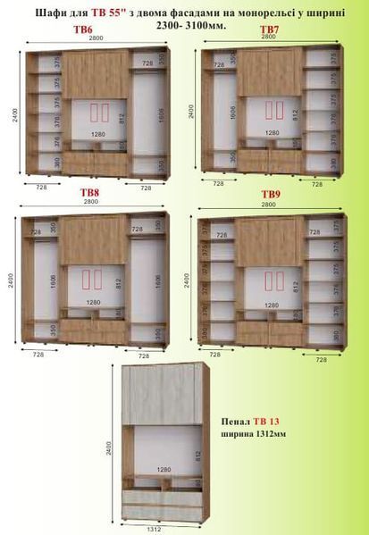 шафа-купе ТВ-6 Алекса X45002700 фото