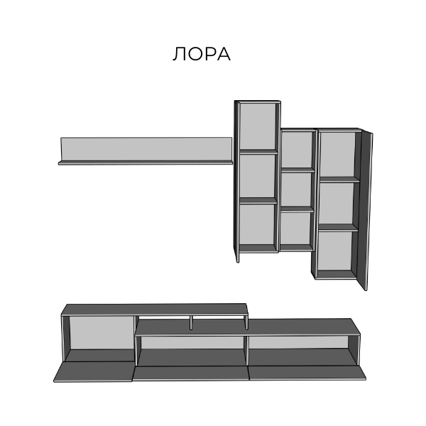 вітальня Лора-2 Дуб ліворно (2400х450 h-2024мм) Світ Меблів X5127400 фото