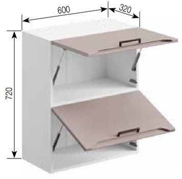 шкаф Милана 60 верх двери горизонтальные (В 60 Б) Мир Мебели KM24018 фото