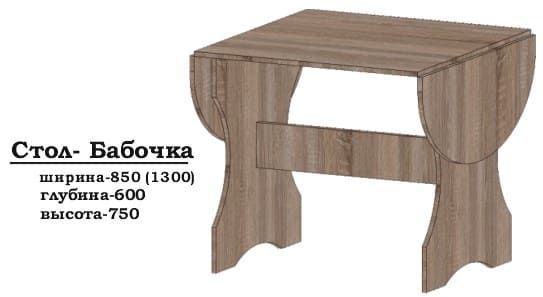 стол кухоний Метелик Алекса-СМ (850х600 h-750мм ) X460361 фото