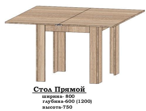 стол кухонный прямой Алекса-СМ (800х600(1200) h-750мм ) X460364 фото