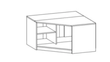 антресоль Бруклін кутова (1004х503 h-550мм) Меблі Сервіс, Білий, 503, 1004, 550