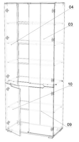 Шафа Стиль СМ 2+2 Алекса-СМ (800х450 h-2050мм) X460245 фото