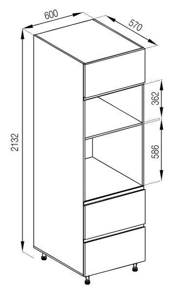 пенал Милана 60 низ двери+ящики (П 60 ДШ п/микров. LUX) Мир Мебели KM24036 фото