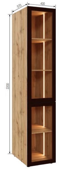 витрина с подсветкой Спейс Мир Мебели (400х550 h-2200мм) X51324 фото